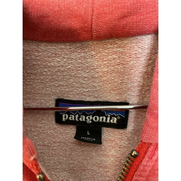Patagonia Women Full Zip Hoodie Sweatshirt Organic Cotton Red Logo L - Picture 4 of 7